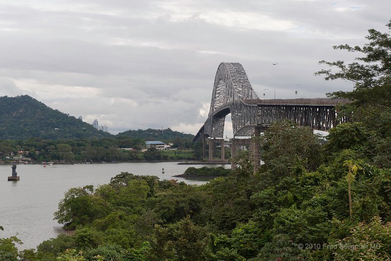 20101202_112351 D3.jpg - Bridge of the Americas, spans the Pacific entrance of the Panama Canal.  The height of ships passing through the canal is limited by the height of the bridge which was built in the 1950's and became an important part of the Pan-American Highway.   There are now 4 bridges spanning the Canal.